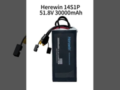 Εδώ είναι 30000mAh 14S 51.8V 25C LiPo UAV μπαταρία σε Soft Pack