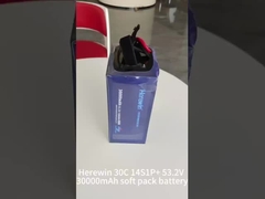 Εδώ είναι 30000mAh 14S 53.2V 25C LiPo UAV μπαταρία στο Soft Pack
