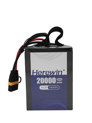 Δρομοφόρος Lipo μπαταρία Herewin 20000mAh 53.2 V Soft Pack Drone Agri UAV μπαταρία πακέτο