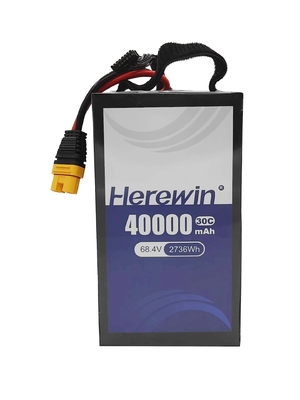 18S1P 40000mAh Herewin Soft Pack Drone μπαταρία πακέτο 68.4V 30C Sprayer μπαταρία UAV