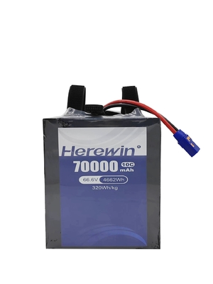 Herewin Semi Solid Battery για Uav 18S 66.6V 70000mAh Βαθμό ενέργειας υψηλής πυκνότητας