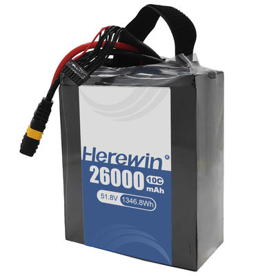 Herewin Ημισφαιρική μπαταρία 14S 51.8V 26000mAh Γρήγορη φόρτιση για την ενέργεια του Drone