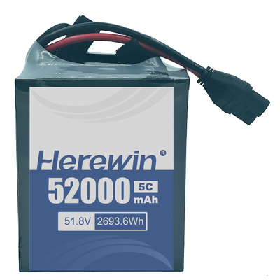 Μακροχρόνια 52000mAh ημισφαιρική μπαταρία με τάση 51,8V και πύλη επικοινωνίας CAN