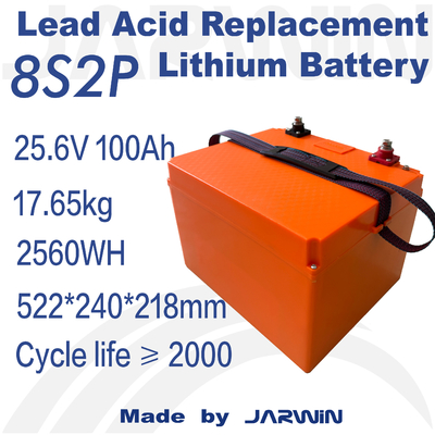 Συμπληκτική και ελαφριά μπαταρία LiFePO4 25,6V 100Ah για εύκολη εγκατάσταση σε διάφορες εφαρμογές